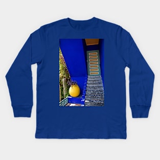 Morocco. Marrakech. The Majorelle Villa & Garden. Detail. Kids Long Sleeve T-Shirt